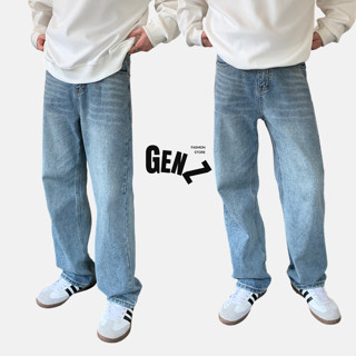 Quần Jean Nam Wash Ống Rộng Suông Chất Liệu Jean Dày Dặn Cao Cấp Genz Store