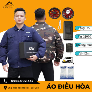 Áo Điều Hòa KAW Chính Hãng Pin 50000mAh Chạy 12-15H, Có Khả Năng Chống Nóng Và Chống Tia Tử Ngoại, BH 12 tháng
