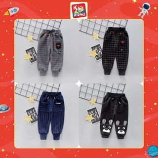 Quần dài cạp chun kẻ sọc & họa tiết cho bé trai mặc xuân hè (N00643)