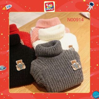Áo len cổ lọ sợi to mềm nhiều màu cho bé gái & bé trai (Cao 80-140cm, nặng 8-30kg) N00914