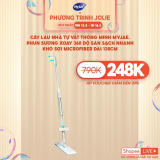Cây lau nhà tự vắt thông minh MyJae, phun sương xoay 360 độ sàn sạch nhanh khô sợi Microfiber dài 138