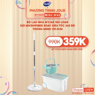  Bộ Lau Nhà MyJae Đài Loan Sợi Microfiber Xoay Siêu Tốc 360 Độ Thông Minh 129.5cm