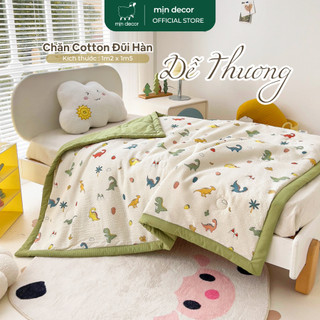 Chăn Cotton Hàn Cho Bé Mịn Decor Chần Bông Mỏng Nhỏ Gọn Tiện Lợi Kích Thước 1m2x1m5