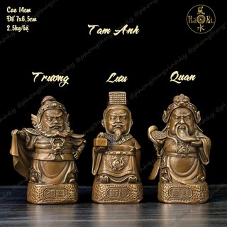 Tam Huynh Đệ Kết Nghĩa - Tam Anh - Lưu Bị + Quan Vũ + Trương Phi - Tượng Đồng Phong Thủy