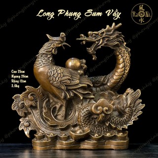 Long Phụng Sum Vầy - Rồng Phượng Hạnh Phúc - Tượng Đồng Phong Thủy