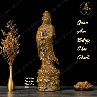 Quan Âm đứng cầm chuỗi hạt - Tượng Đồng Thờ Cúng