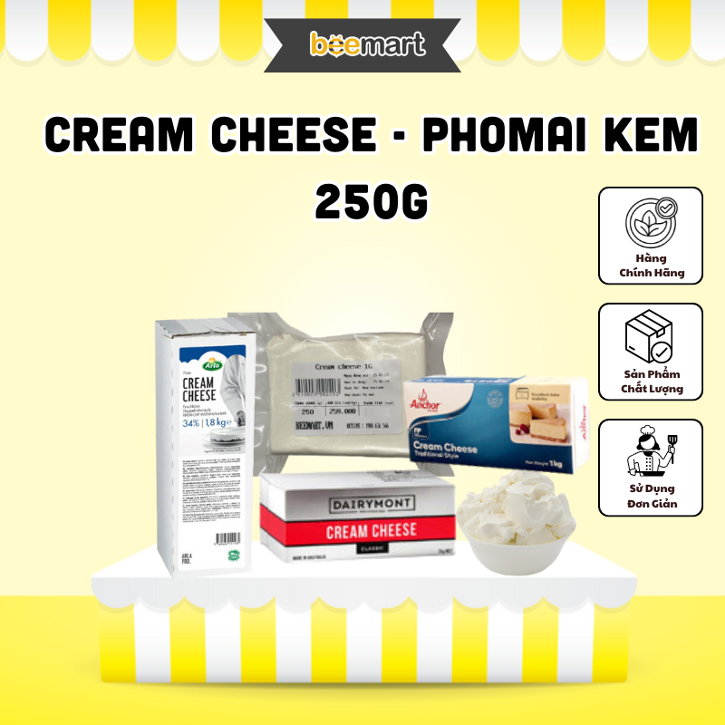 Cream cheese - Phô mai kem dùng làm bánh, nấu ăn và pha chế kem đồ uống