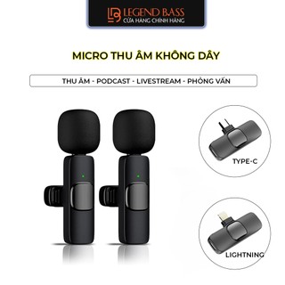  Micro Thu Âm Không Dây K9 Pro Dùng Cho Điện Thoại Mic Thu Âm Cài Áo Nhỏ Gọn Kết Nối Ổn Định Giảm Tiếng Ồn 