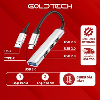 HUB Type C và HUB USB 3.0 tốc độ cao HOCO HB26 cổng chia usb mở rộng kết nối chuyển đổi cho Macbook Laptop PC