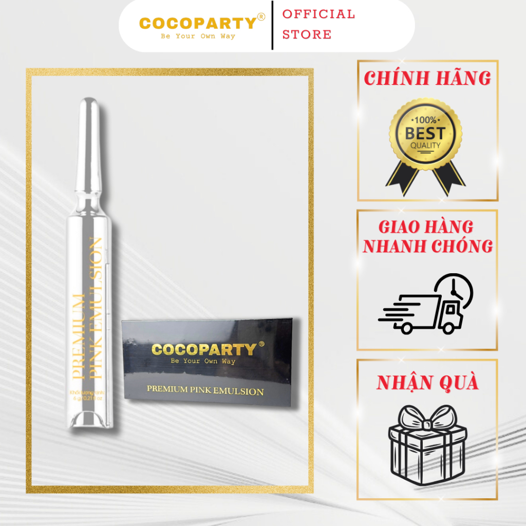 Combo Kem làm hồng nhũ hoa COCOPARTY - Premium Pink Emulsion - Hiệu quả sau 7 ngày.