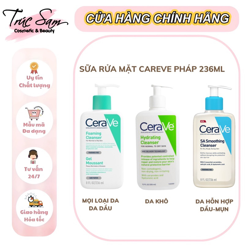 Sữa rửa mặt Cerave bản Pháp