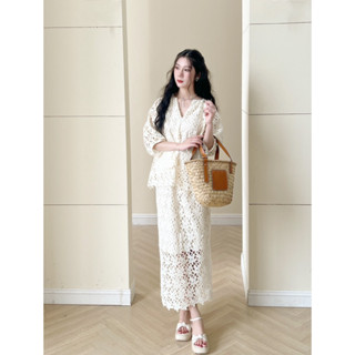 Set ren chỉ Hàn quốc dáng dài nữ tính nhẹ nhàng