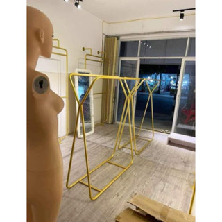 Kệ Treo Quần Áo Đôi X Tròn Cao 1m4 x 1m4 - Sắt + Sơn Tĩnh Điện