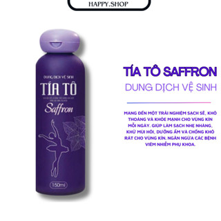 Dung Dịch Vệ Sinh Phụ nữ Tía Tô Saffron 150ml Chính Hãng Hết Khí Hư Nấm Ngứa Mùi Hôi Vùng Kín DDVS tốt nhất cho phụ khoa