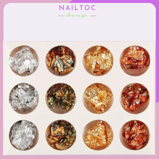 Giấy nhún vàng bạc trang trí Nail Set 12 Hũ 5.0