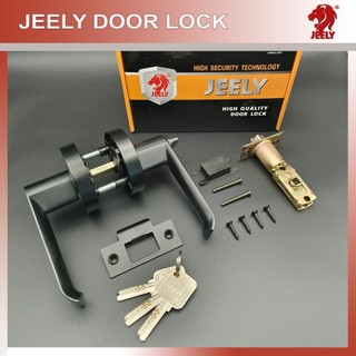 Khóa tay gạt tròn jeely khóa hợp kim-khóa phòng khách, phòng ngủ, nhà vệ sinh - cửa gỗ , cửa nhựa giả gỗ-j02b (màu đen