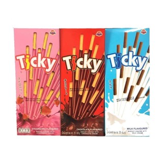 Bánh que ticky thái lan phủ kem dâu, sữa, chocolate hộp 20g