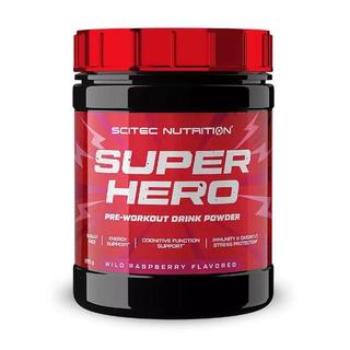 SCITEC SUPERHE | Siêu Thực Phẩm Tăng Sức Bền Pre-Workout | Scitec SuperHero Vị Raspberry [60 Lần Dùng] 285g - Chính Hãng