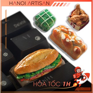 Nút Bàn Phím Cơ KeyCap Lẻ KeyCap Artisan Bánh Chưng, Bánh Mì, Gà Rán Độc Quyền - Keycap Artisan Fast Food