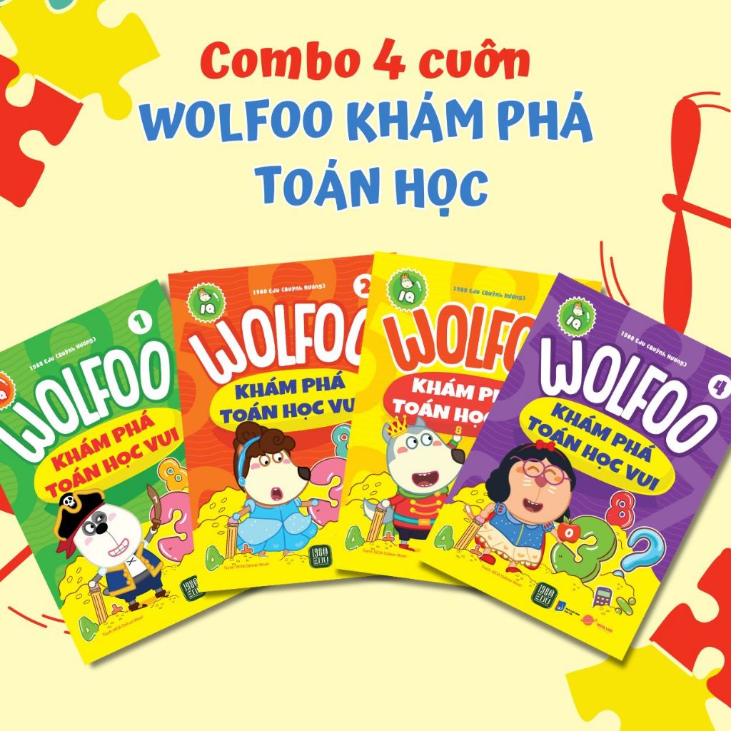  Sách - Combo 4 Cuốn WOLFOO Khám Phá  Toán Học Vui 