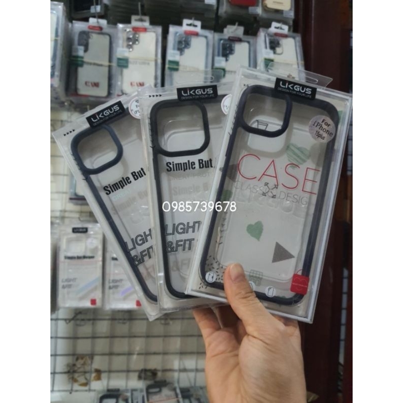 Ốp lưng Hiệu Likgus Iphone 15 Plus  lưng trong viền màu bảo vệ máy