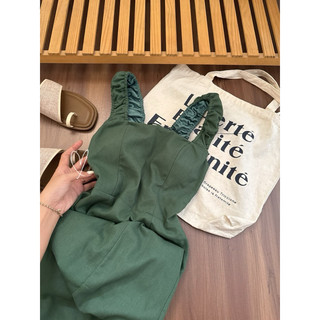 ĐẦM XANH LINEN SẺ TÀ ĐAN LƯNG