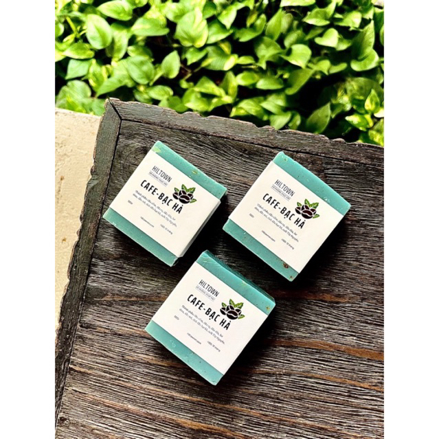 Xà bông thiên nhiên handmade nghệ cam, cafe bạc hà Hiltown 50g