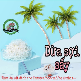 Dừa sợi sấy cho hamster. Dừa sấy thức ăn vặt cho hamster/sóc/thỏ/bọ