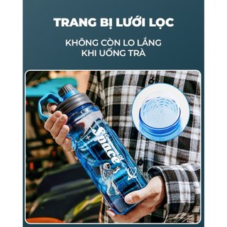 Bình Nước DETOX trong suốt - Dung tích 2000ml - Kiểu dáng thể thao Vega365.vn