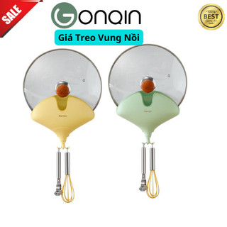 Giá Cài Nắp Vung Xoong Nồi LOGKENT - Kệ Treo Thớt, Đồ Nhà Bếp Dán Tường Cao Cấp GQ220101