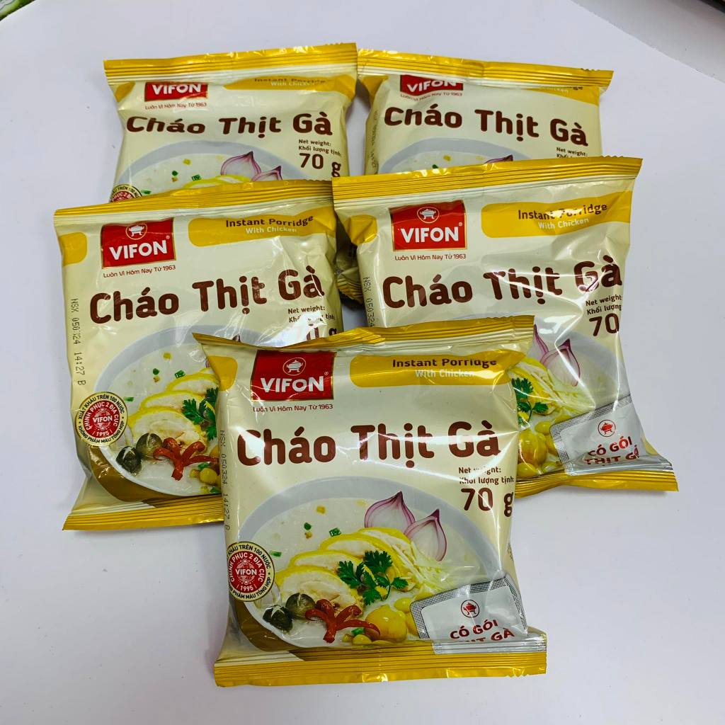 Cháo thịt gà/ thịt bằm Vifon gói 70g , Cháo gấu đỏ gói 50g