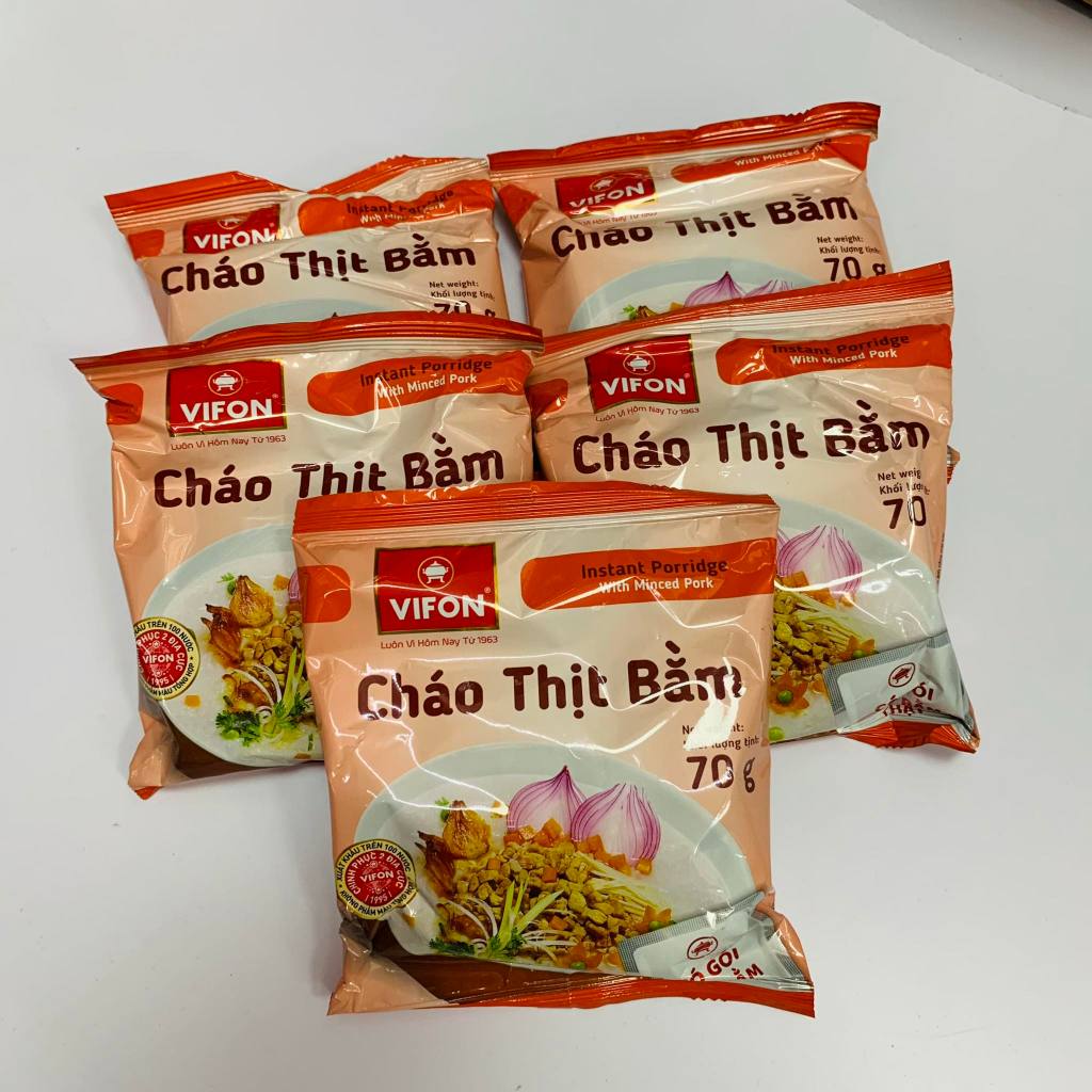Cháo thịt gà/ thịt bằm Vifon gói 70g , Cháo gấu đỏ gói 50g