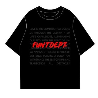 Áo Thun Unisex Tay Lỡ FUNT DEPT TEE - BLACK 100% Cotton Thoáng Mát, Co Giãn Tốt