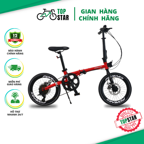 Xe Đạp Gấp Fornix F160 Khung Thép Vòng Bánh 16 inch Bộ Truyền Động 8 Tốc 1 Đĩa 8 Líp