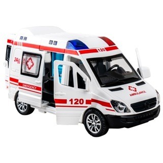 Mô hình xe ô tô cứu thương xe cạm sát có đèn nháy và âm thanh cho bé - Xe cấp cứu