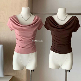 @ngow.studio Áo thun cổ đổ / trễ vai chuẩn tag Wgwe