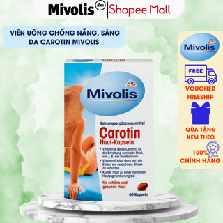 Viên uống chống nắng Mivolis Carotin Plus 60 viên Đức bảo vệ da tránh tác hại tia UV hay sạm da