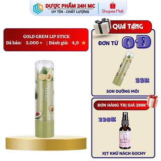 SON DƯỠNG ẨM MÔI GOLD GREM LIP STICK - DƯỢC PHẨM 24HMC giúp bảo vệ môi luôn mịn màng, căng bóng