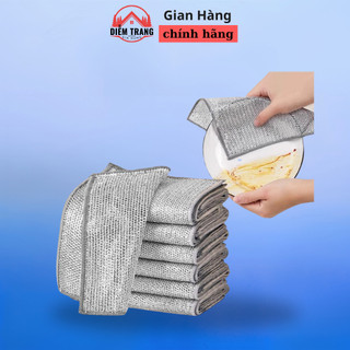 Giẻ Lưới Rửa Bát Chén, Dây Kim Loại Hai Lớp Chống Trầy, Cọ Xoong Nồi Đa Năng ( Hàng Đẹp )