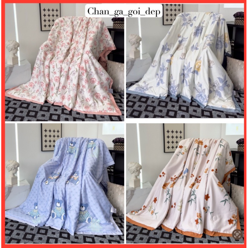 Chăn hè lụa Thái trần bông, Mềm hè lụa cao cấp siêu mát đắp hè
