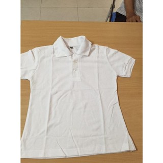 Áo phông đồng phục nữ trắng có cổ