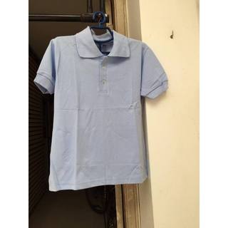 Áo phông đồng phục nữ có cổ màu xanh biển
