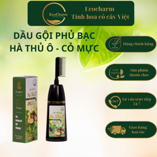 Dầu gội phủ bạc thảo dược hà thủ ô Ecocharm lược nhuộm đen tóc tại nhà,dưỡng tóc khoẻ,mượt 200ml