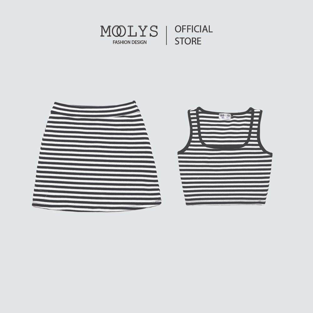 Set váy sọc basic dễ thương MOOLYS MD035