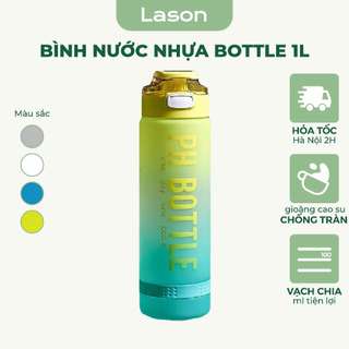 Bình nước nhựa PH Bottle Lason 1000ml bình đựng nước thể thao vạch chia dung tích tiện lợi BN-N01