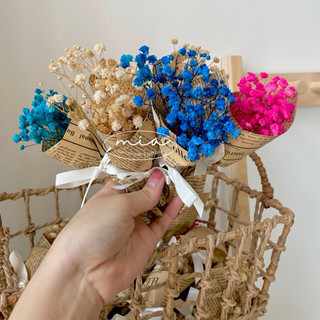 Vài bó hoa khô baby mini handmade style vintage đủ màu Tiệm làm, dùng decor trang trí, gói quà, làm thiệp