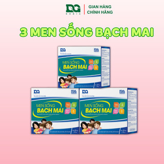 Combo 3 Men sống Bạch Mai chính hãng DG DOGIA men vi sinh có lợi khuẩn hệ tiêu hóa hộp 20 ống
