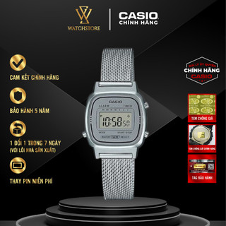 Đồng Hồ Điện Tử Nữ Casio Vintage LA670WEM-7DF Mặt Kính Nhựa 24.6mm Chống Nước Dây Kim Loại Mesh Không Gỉ Chính Hãng