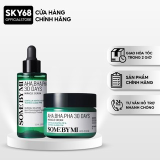Combo 2 Sản Phẩm Giảm Mụn, Kiềm Dầu Some By Mi AHABHAPHA 30 Days Miracle (Serum 50ml + Kem 50ml)