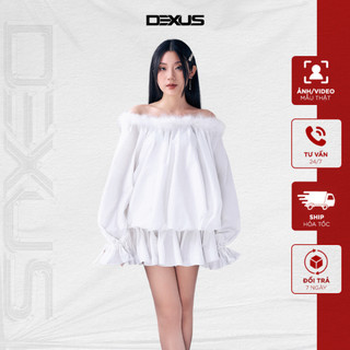 Đầm / váy xoè trắng trễ vai nữ tiểu thư sang chảnh 𝐃𝐗 𝐃𝐄𝐗𝐔𝐒 baby boo dove_dxa70774